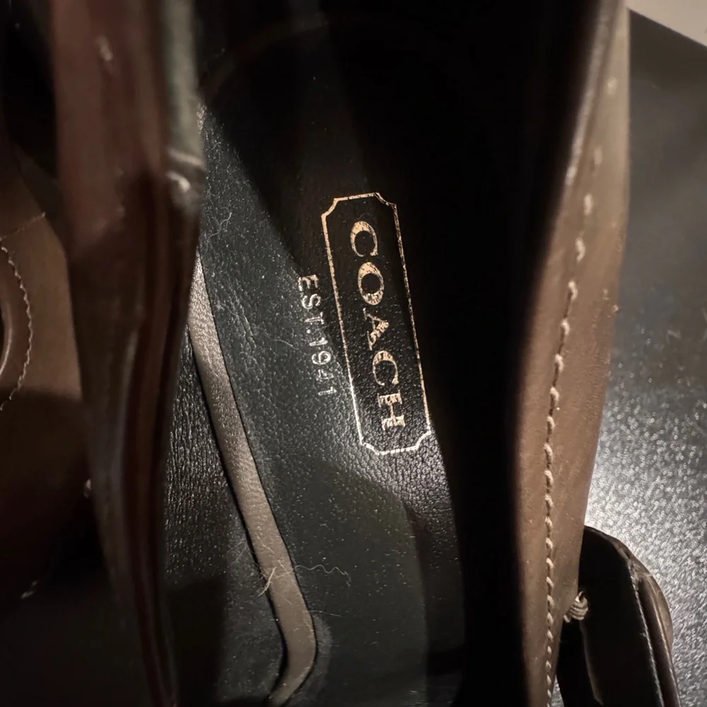 Coach brown Colene Mary Jane Heels with stud detail size 8